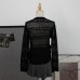 Round neck hollowed out long sleeved top