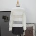 Round neck jacquard letter hollow top