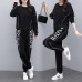 Casual Set Fashion Plus Size Women's Loose Long Sleeve Slim Two-Piece Set Trendy