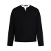 Retro Fake Two Henley Collar Long Sleeve