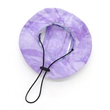Pet hat with leaky ears cotton tie dye cat dog fisherman hat anti fall lace up sun hat