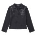 Star print polo collar long sleeved top for women
