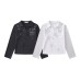 Star print polo collar long sleeved top for women
