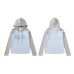 Color blocked hooded top with blue and white stripes and musical notes Color blocked hooded top with blue and white stripes and musical notes