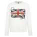 Retro waffle round neck long sleeved top