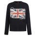 Retro waffle round neck long sleeved top