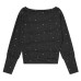 One shoulder striped star long sleeved top for women