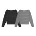 One shoulder striped star long sleeved top for women