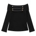 Grey one shoulder long sleeved knitted top