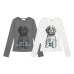 White polka dot shoulder long sleeved women