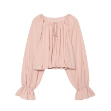 Round neck lace up top