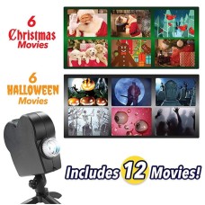 Christmas Halloween Laser window Projector 12 Movies Mini window wonderland Projector Indoor Outdoor Christmas Projector for Kids