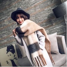 Mingjiebihuo Korean new fashion long scarf shawl female autumn and winter new color mixed wild warm thick fringed scarf