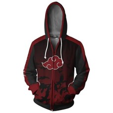 Uzumaki Naruto Cosplay Akatsuki Cloak Hoodie Naruto Uchiha Itachi Anime Adult men Ms 3D Printed Zip Hooded Sweatshirt Jacket