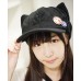 Japanese Anime Neon Genesis Evangelion EVA Asuka Langley Soryu Cosplay Cat Ears Hat Polar Fleece Plush Cap With Badges